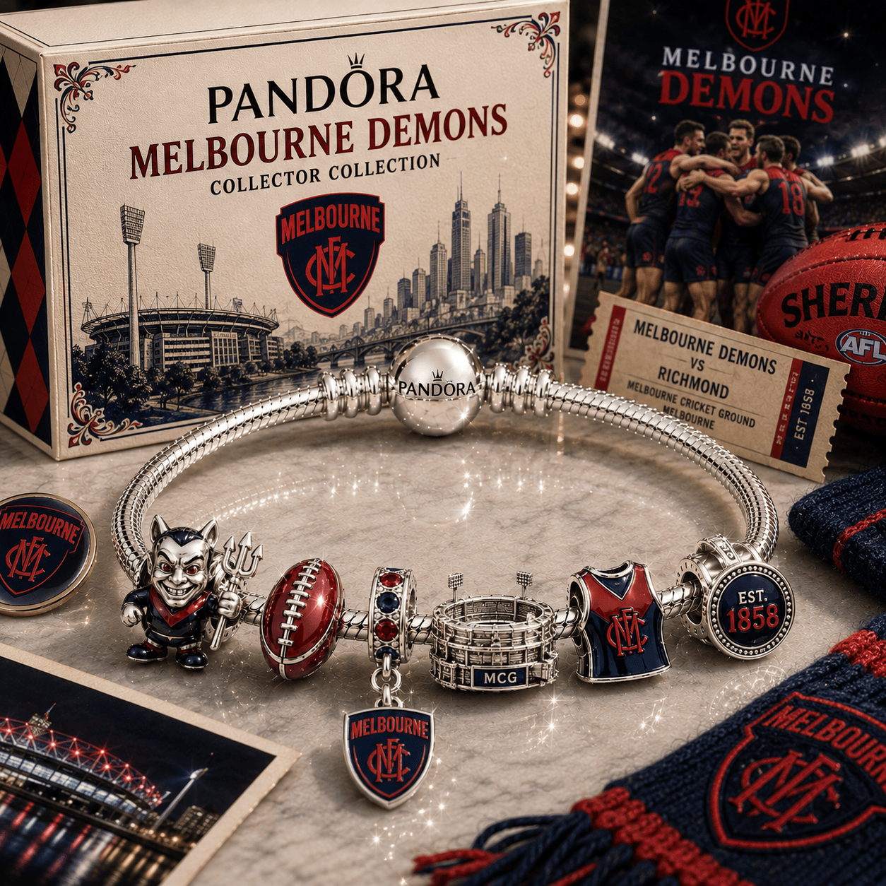 MBD Silver Charm Bracelet Set PNPA