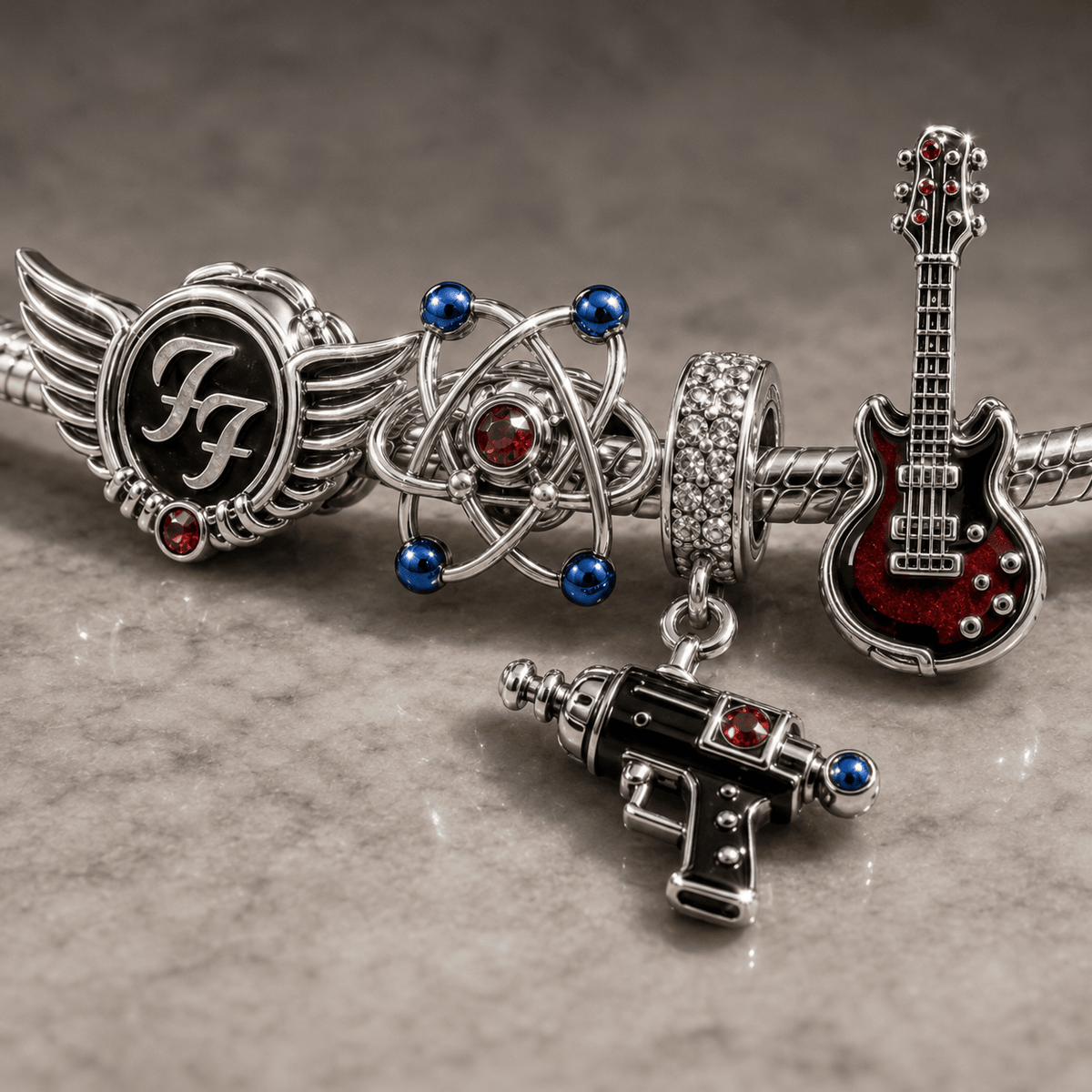 FFT Silver Charm Bracelet Set NTVA
