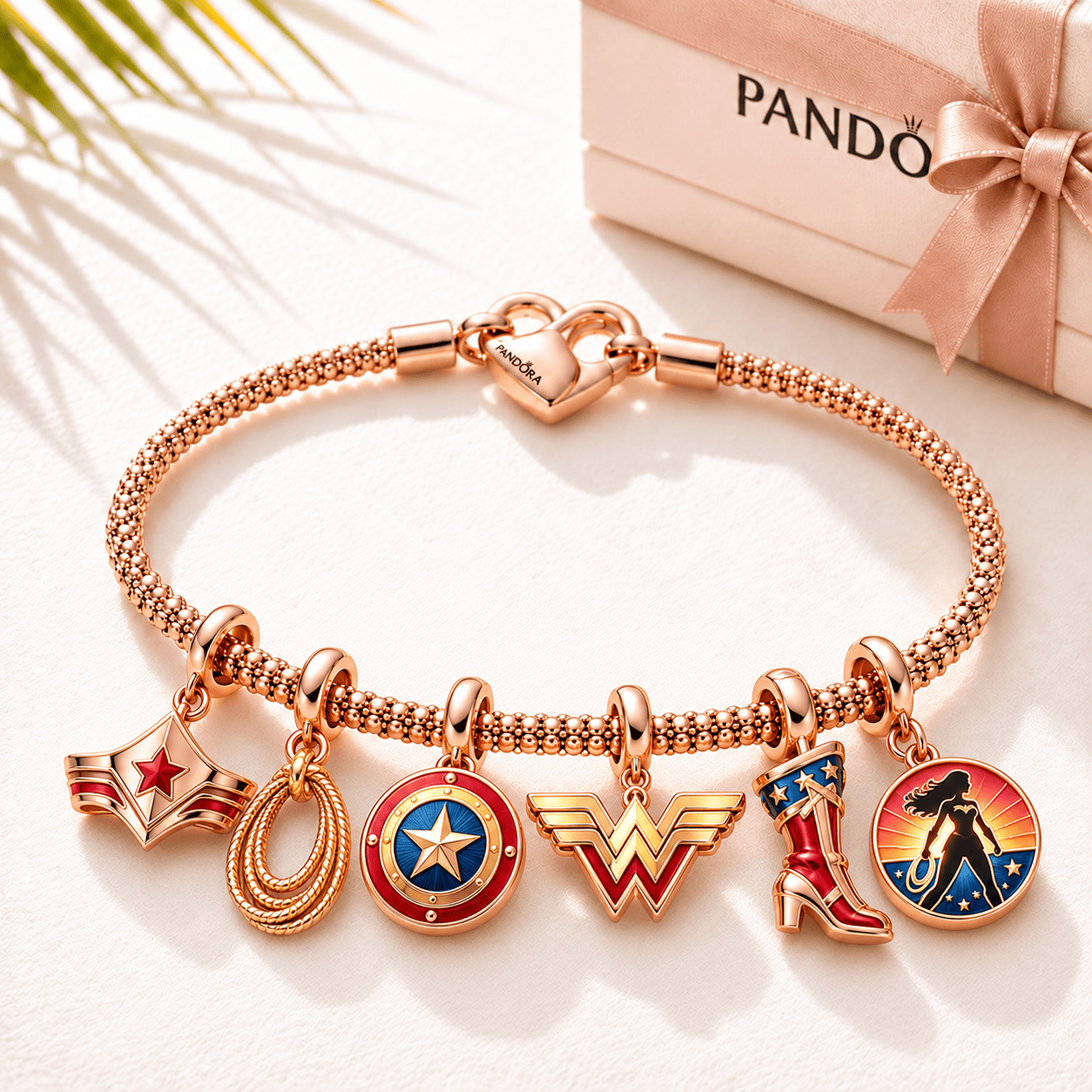 WDWM Rose Gold Charm Bracelet Set TTTT