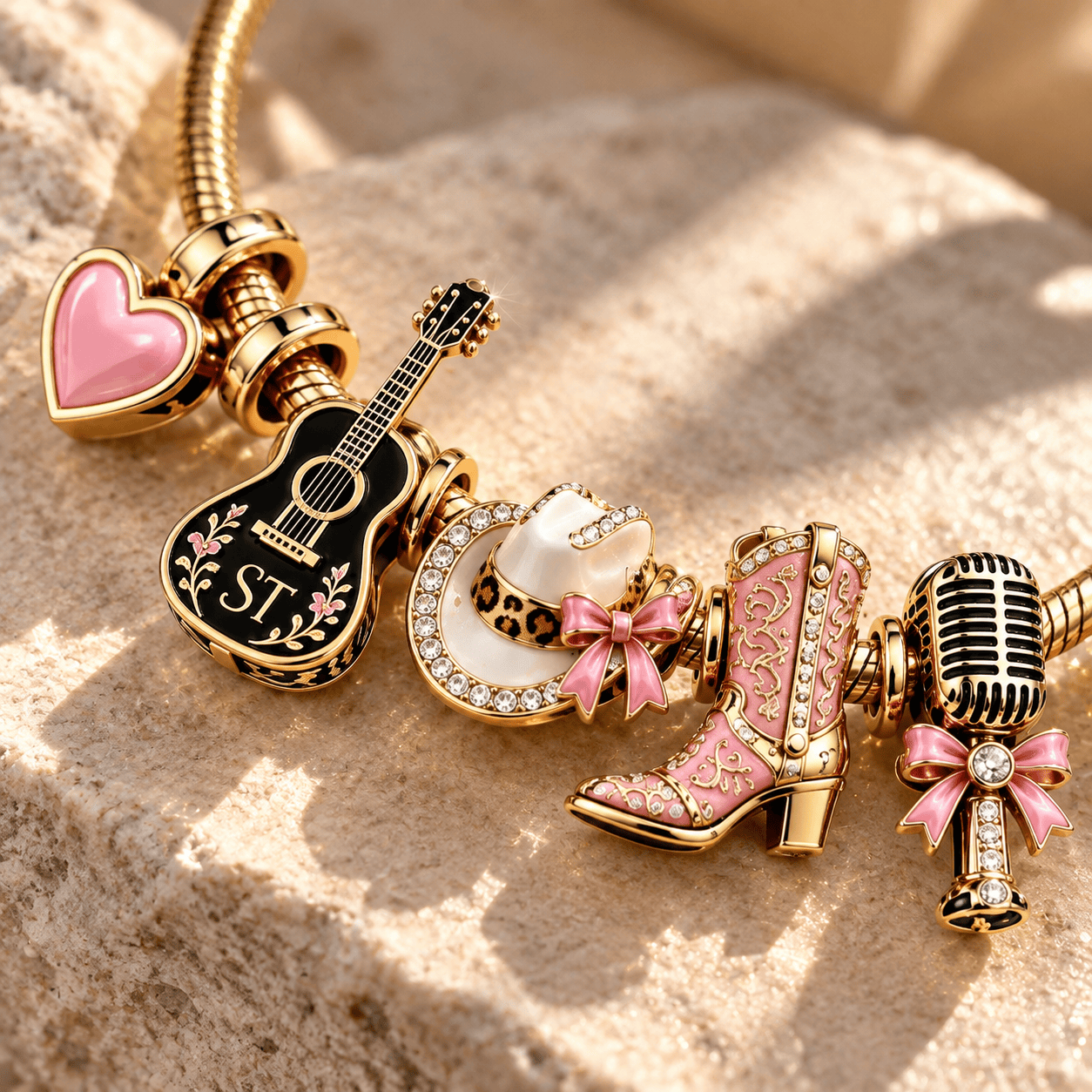 SNTW Gold Charm Bracelet Set TTN