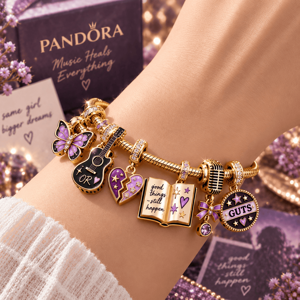 OLR Gold Charm Bracelet Set TTN