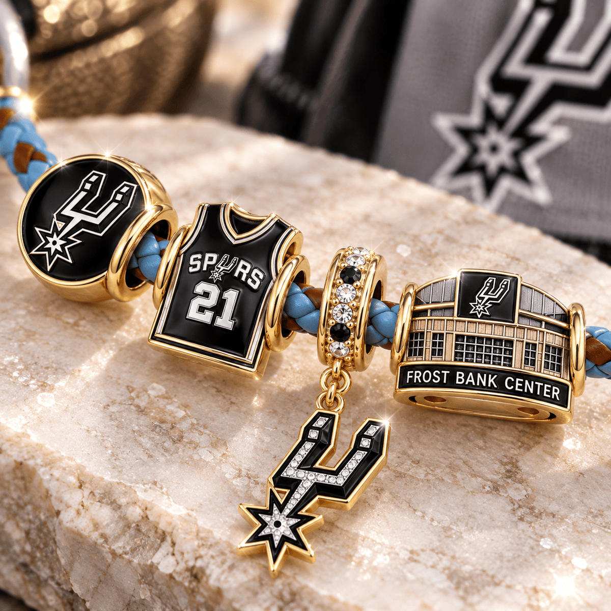 SAS Braided Leather Charm Bracelet Set VTH