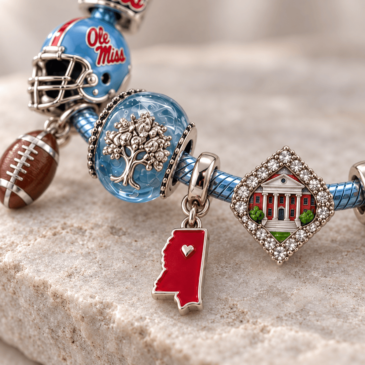 OMR Silver Charm Bracelet Set PTKL