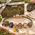 JEP Braided Leather Charm Bracelet Set NHVH